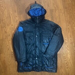 Alpha Industries Parka Jacket Mens XXL Black Blue Nuclear Military Hooded